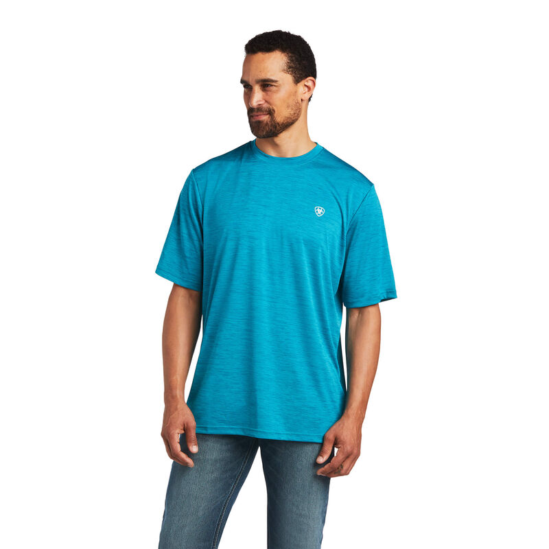 Camisetas Ariat Charger Basic Azules Hombre - Chile 325-DZEHWB